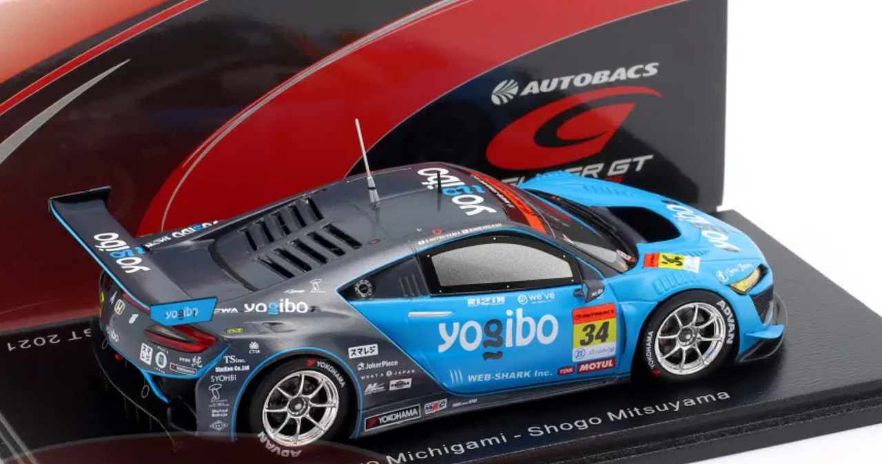 1/43 Spark 2021 Acura Yogibo NSX GT3 No.34 Yogibo Drago CORSE GT300 SUPER GT Ryo Michigami - Shogo Mitsuyama Car Model