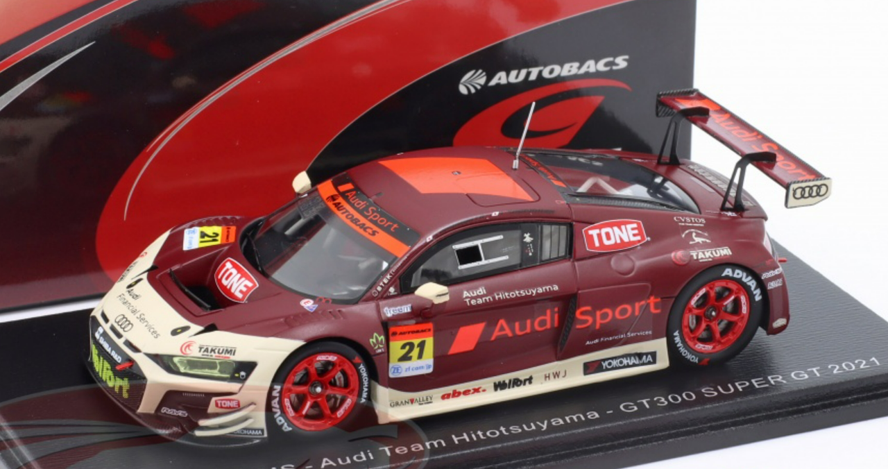 1/43 Spark 2021 Audi R8 LMS No.21 Audi Team Hitotsuyama GT300 SUPER GT  Shintaro Kawabata - Takuro Shinohara Car Model