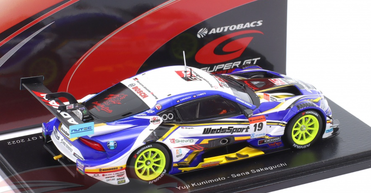 1/43 Spark 2022 Toyota WedsSport ADVAN GR Supra No.19 TGR TEAM WedsSport BANDOH GT500 SUPER GT Yuji Kunimoto - Sena Sakaguchi Car Model