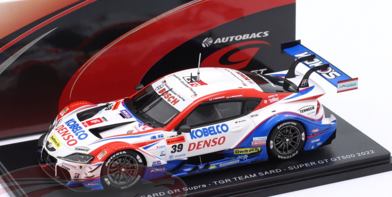 1/43 Spark 2022 Toyota DENSO KOBELCO SARD GR Supra No.39 TGR TEAM SARD  SUPER GT GT500 Yuhi Sekiguchi - Yuichi Nakayama Car Model