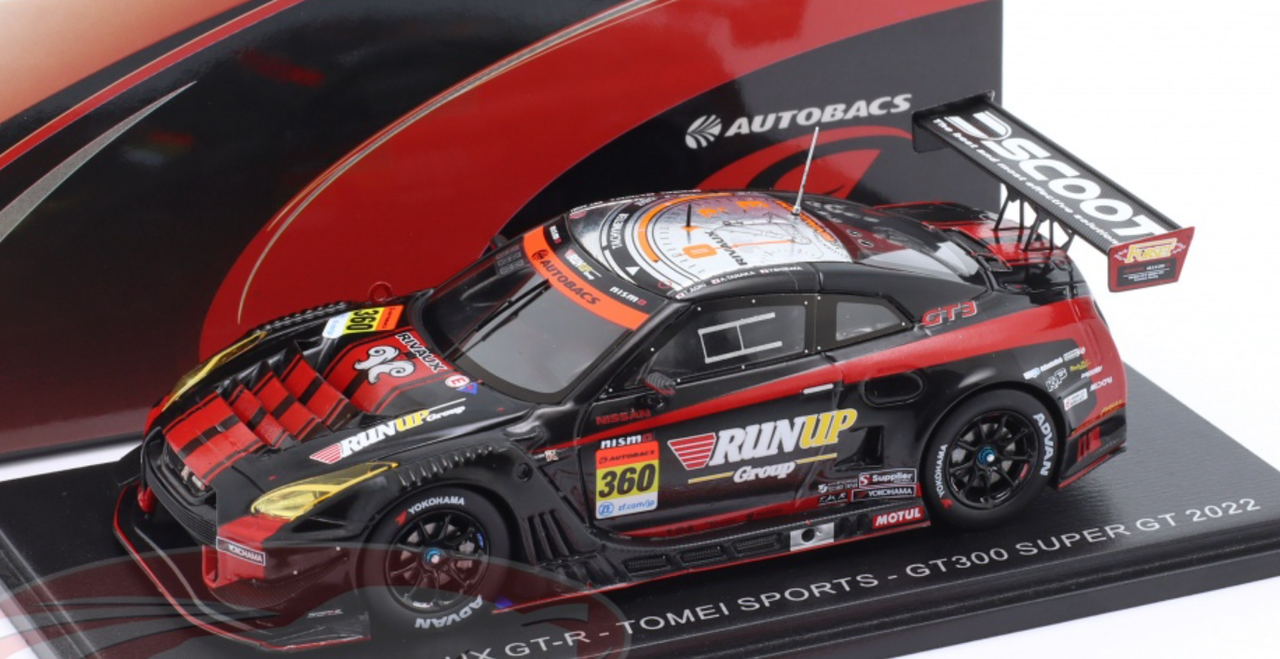 1/43 Spark 2022 Nissan RUNUP RIVAUX GT-R No.360 TOMEI SPORTS GT300 SUPER GT Takayuki Aoki - Atsushi Tanaka Car Model