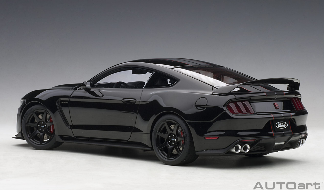 1/18 AUTOart Ford Mustang Shelby GT350R (Shadow Black with Black Stripes) Car Model