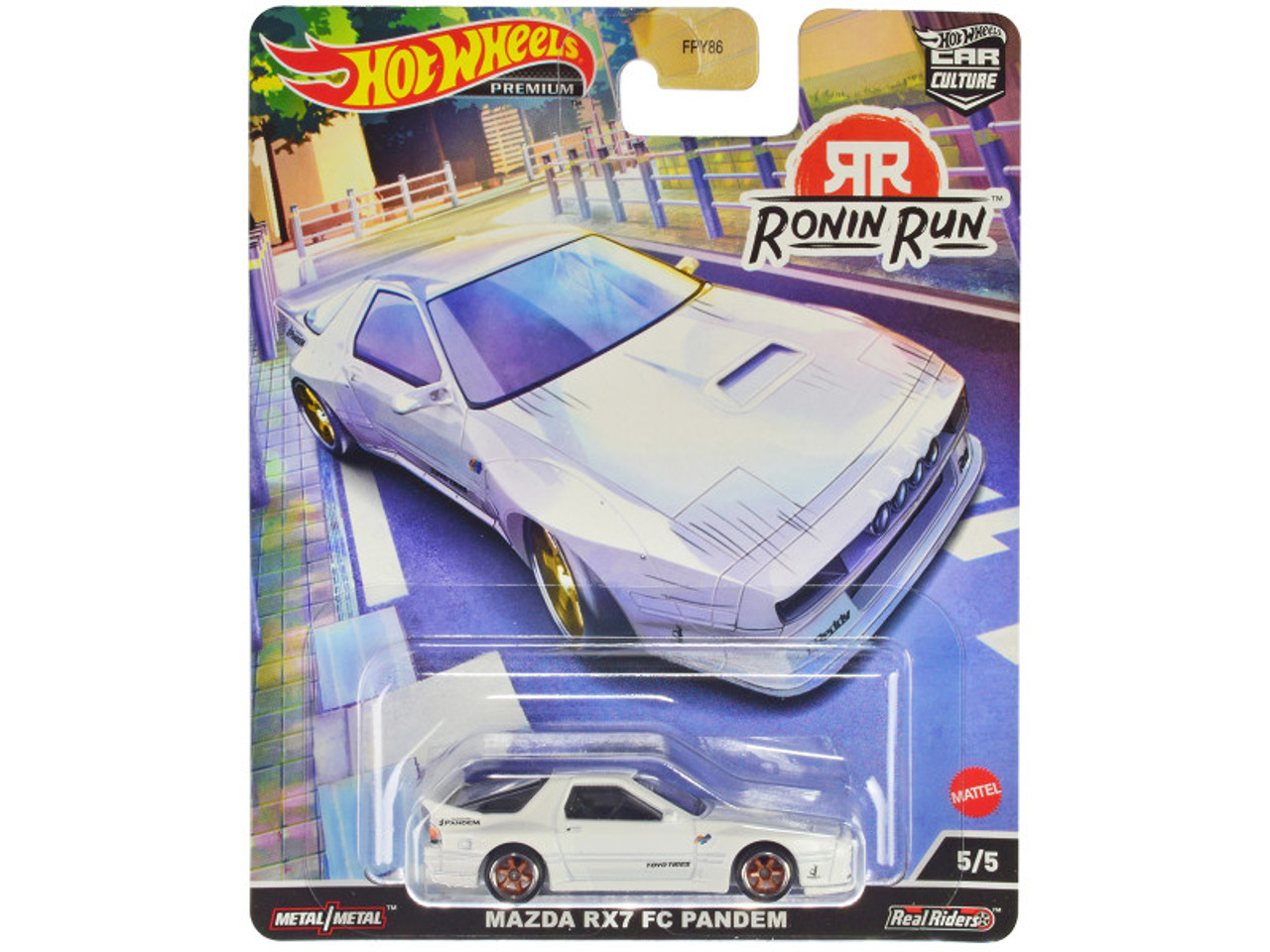 Mazda RX7 FC Pandem White Metallic "Ronin Run" Series Diecast Model Car by Hot Wheels