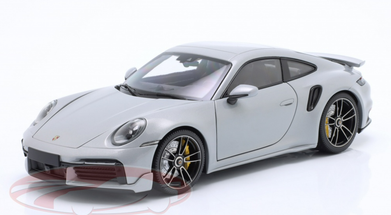 1/18 Minichamps 2021 Porsche 911 (992) Turbo S Coupe Sport Design (GT Silver Metallic) Diecast Car Model