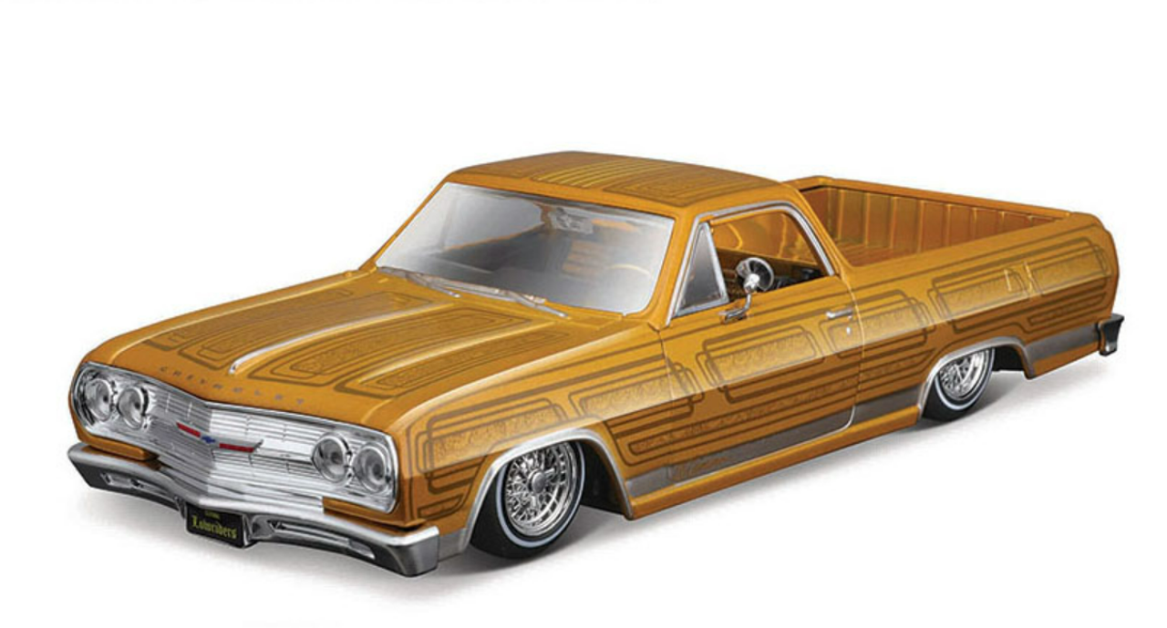 1/24 Maisto 1965 Chevrolet El Camino Lowrider (Gold) Diecast Car Model (NO Retail Box)
