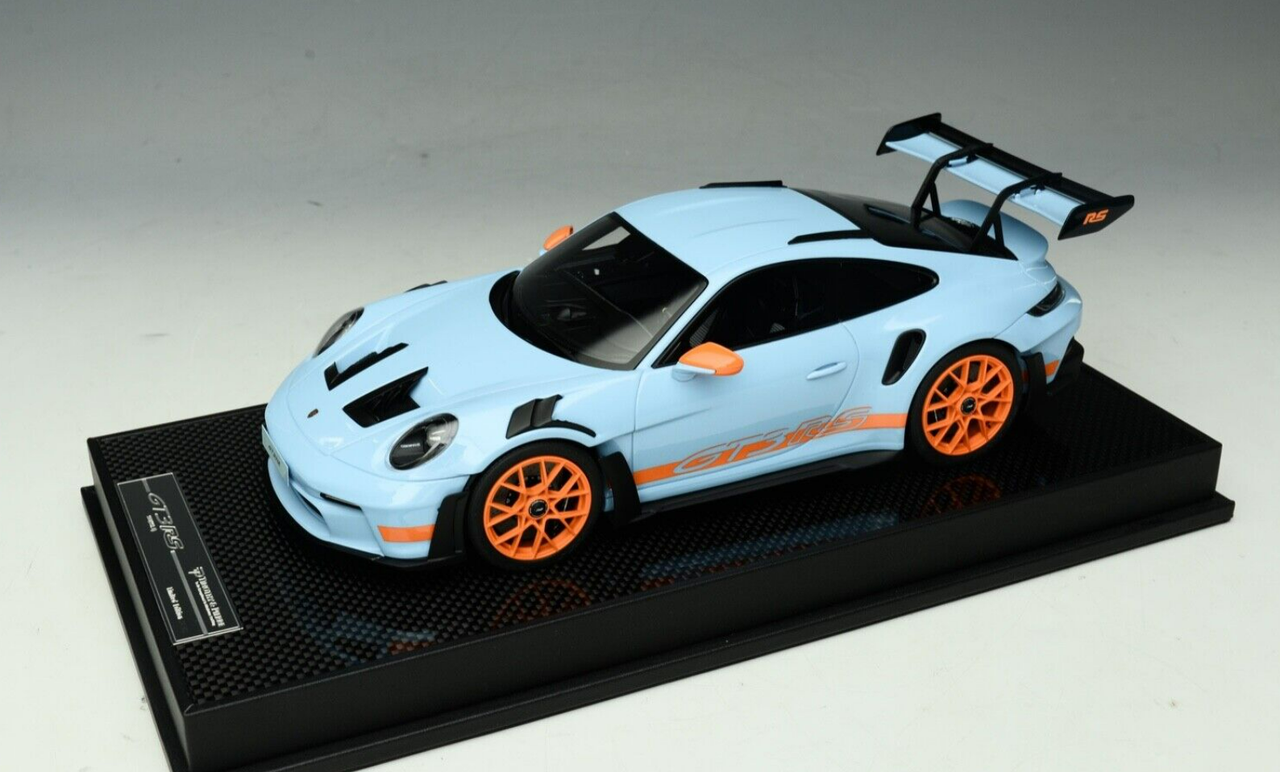 1/18 TP Timothy & Pierre Porsche 911 992 GT3 RS (Gulf Theme Blue with Orange Wheels) Resin Car Model Limited