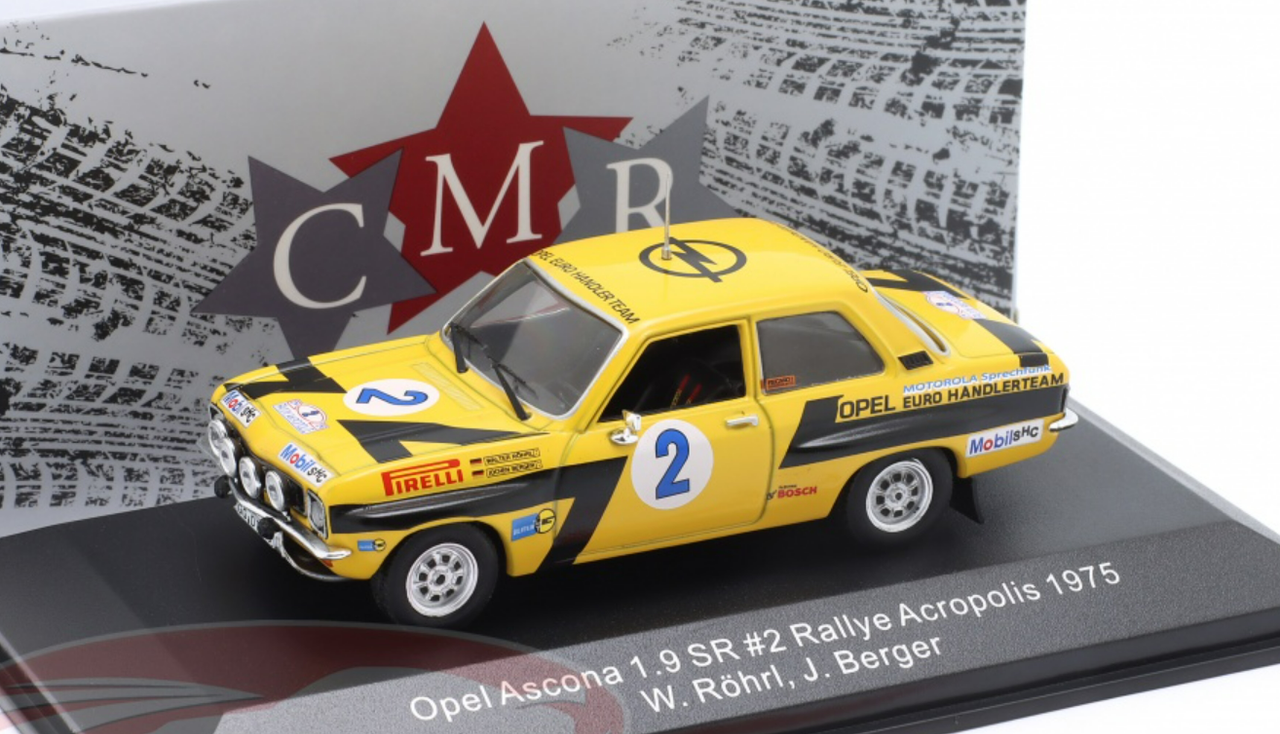 1/43 CMR 1975 Opel Ascona 1.9 SR #2 Winner Rallye Acropolis Opel Euro Händler Team Walter Röhrl, Jochen Berger Car Model