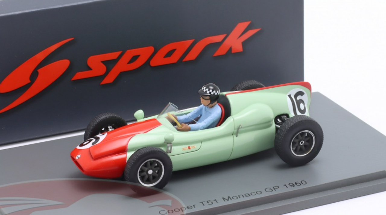 1/43 Spark 1960 Formula 1 Chris Bristow Cooper T51 #16 Monaco GP Car Model
