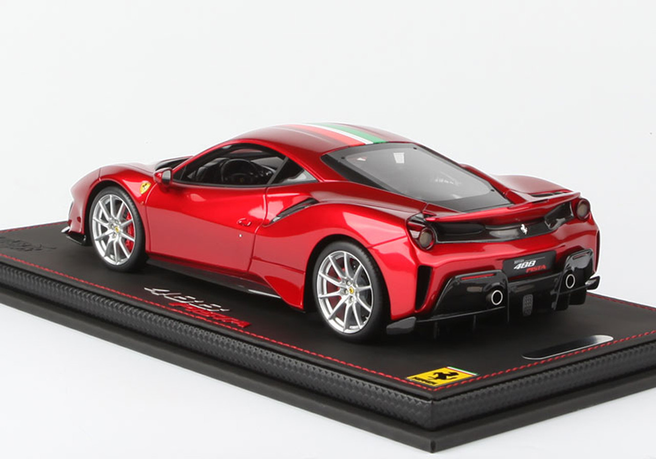 1/18 BBR Ferrari 488 Pista (Metallic Red w/ Italian Flag) Resin