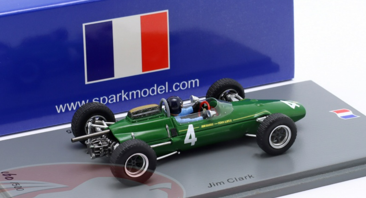 1/43 Spark 1965 Formula 2 Jim Clark Lotus 35 #4 Winner GP Pau Car Model