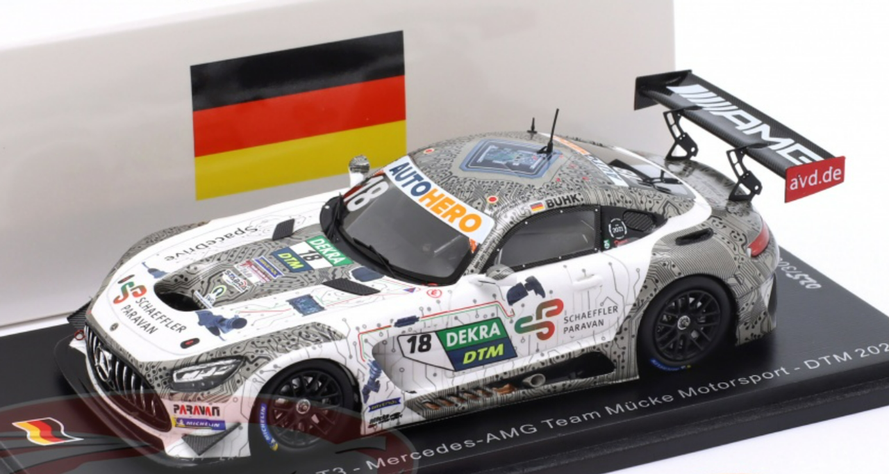 1/43 Spark 2021 Mercedes-Benz AMG GT3 #18 3rd Norisring DTM Mercedes-AMG Team Mücke Motorsport Maximilian Buhk Car Model