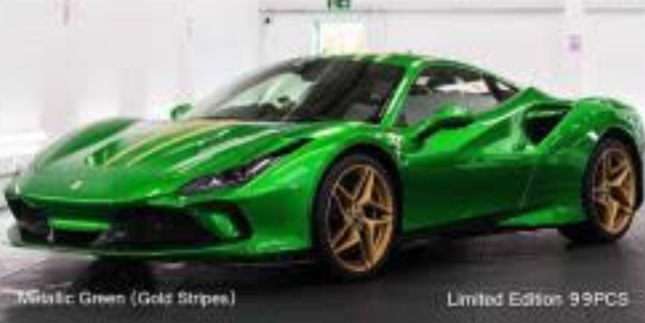 1/18 Ivy Ferrari F8 Novitec (Metallic Green with Gold Stripes) Resin Car  Model Limited 99 Pieces