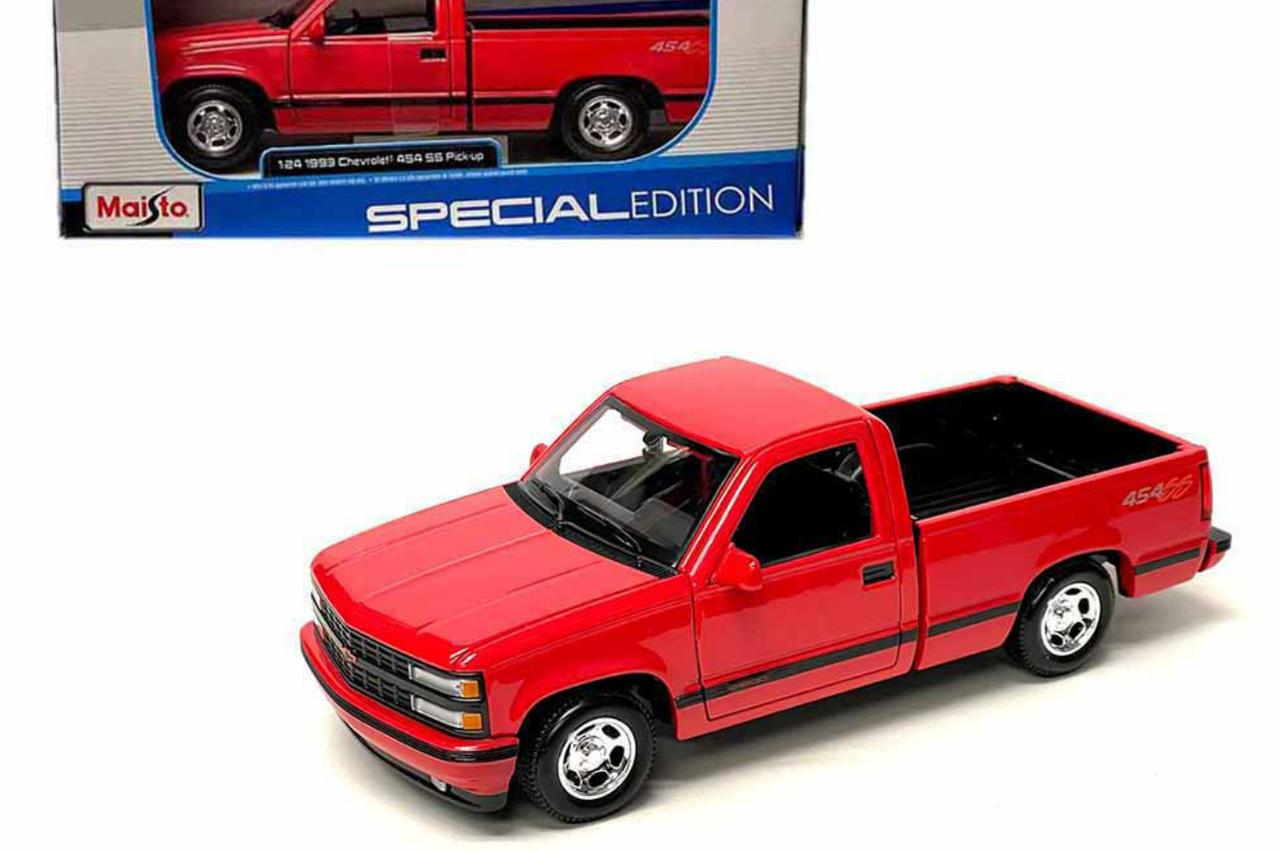 1/24 Maisto 1993 Chevrolet 454 SS Pick-up (Red) Diecast Car Model