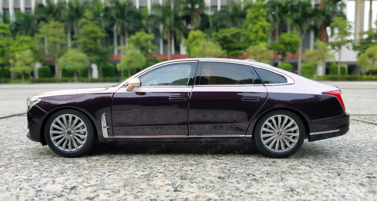 1/18 Dealer Edition HongQi H9 (Dark Red Purple & Champagne) Diecast Car Model