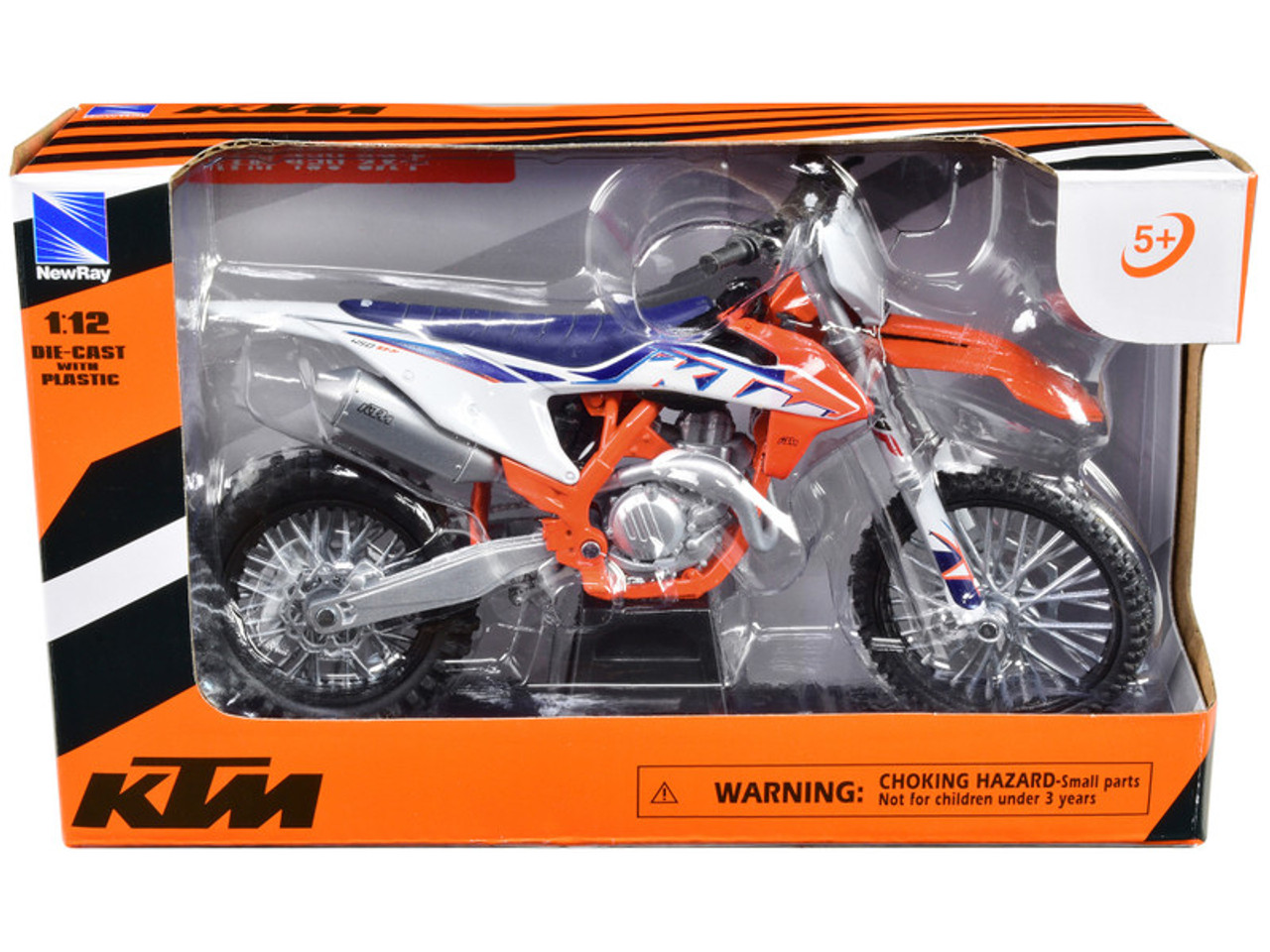 KTM 450 SX-F Dirt Bike Motorcycle Orange and White 1/12 Diecast Motorcycle  Model by New Ray