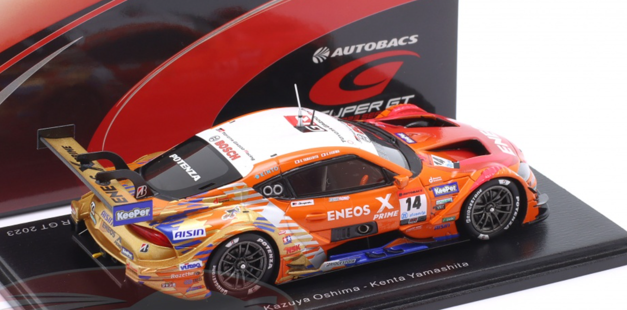 1/43 Spark 2023 ENEOS X PRIME GR Supra No.14 TGR TEAM ENEOS ROOKIE GT500  SUPER GT Kazuya Oshima - Kenta Yamashita Resin Car Model