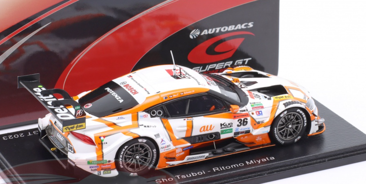 1/43 Spark 2023 au TOM'S GR Supra No.36 TGR TEAM au TOM'S GT500 SUPER GT  Sho Tsuboi - Ritomo Miyata Resin Car Model