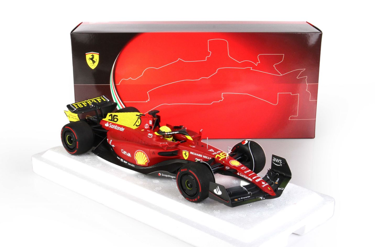 FERRARI - F1-75 SCUDERIA FERRARI N 16 SEASON 2022 CHARLES LECLERC - YELLOW  WHEELS - EXCLUSIVE CARMODEL