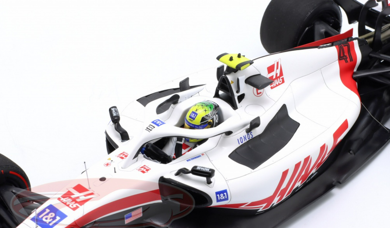 1/18 Minichamps 2022 Formula 1 Mick Schumacher Haas VF-22 #47 11th Bahrain GP Car Model