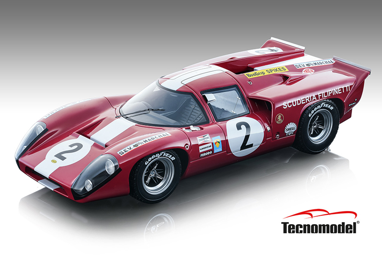 1/18 Tecnomodel Lola T70 MK3B GT Le Mans 24h 1969 Car #2 DNF Scuderia  Filipinetti Driver: J. Bonnier - M. Gregory Resin Car Model