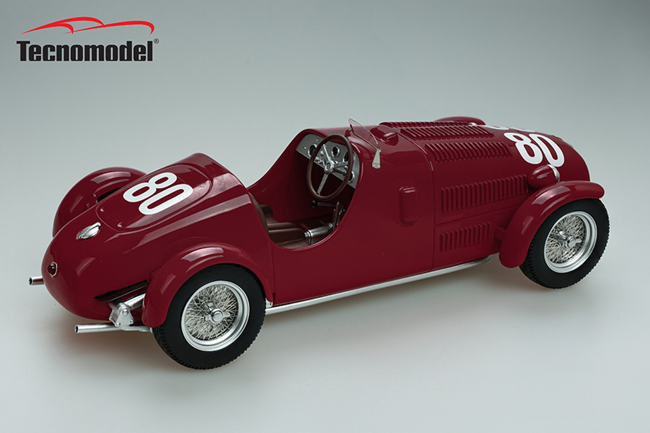 1/18 Tecnomodel Ferrari 125C 1947 Winner Circuito Di Parma Driver Tazio Nuvolari Resin Car Model