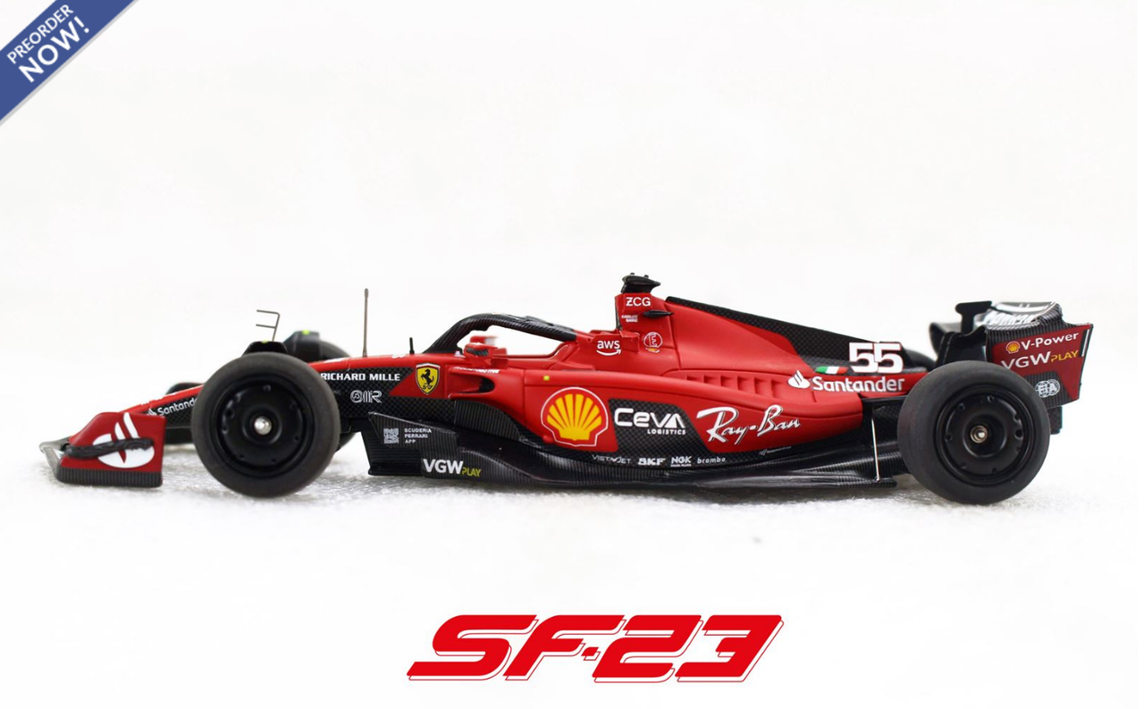 1/43 BBR 2023 Formula 1 Ferrari SF23 Bahrain GP #55 Carlos Sainz Car Model