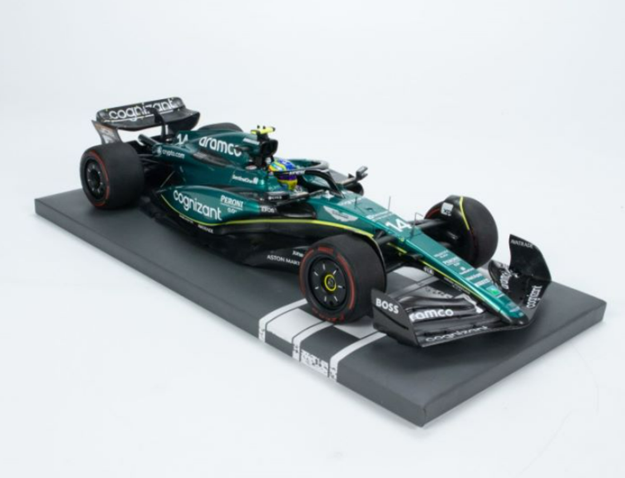 1/18 Minichamps 2023 Formula 1 Aston Martin Aramco Cognizant AMR23 Fernando Alonso Australian GP 3rd Place Diecast Car Model