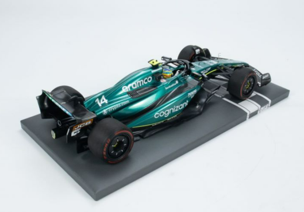 1/18 Minichamps 2023 Formula 1 Aston Martin Aramco Cognizant AMR23 Fernando Alonso Australian GP 3rd Place Diecast Car Model