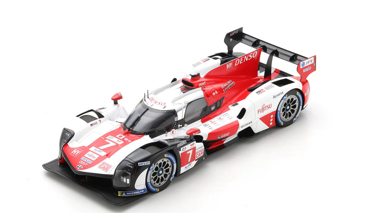 1/18 Spark 2022 Toyota GR010 Hybrid #7 2nd 24h LeMans Toyota Gazoo Racing Mike Conway, Kamui Kobayashi, José Maria López Car Model