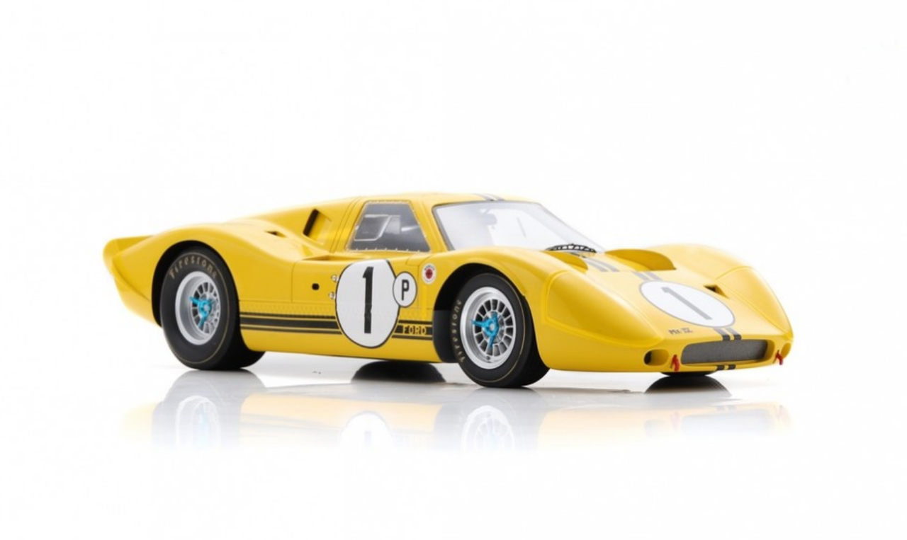 1/18 Spark 1967 Ford GT40 Mk IV #1 Winner 12h Sebring Ford Motor Company Mario Andretti, Bruce McLaren Car Model