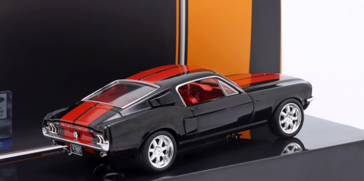 1/43 Ixo 1967 Ford Mustang Fastback (Black & Red) Car Model