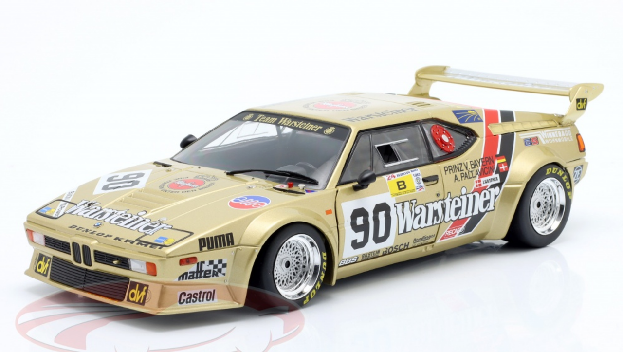 1/18 Werk83 1983 BMW M1 Procar #90 24h LeMans Brun Motorsport Leopold Prinz  von Bayern, Angelo Pallavicini, Jens Winther Diecast Car Model