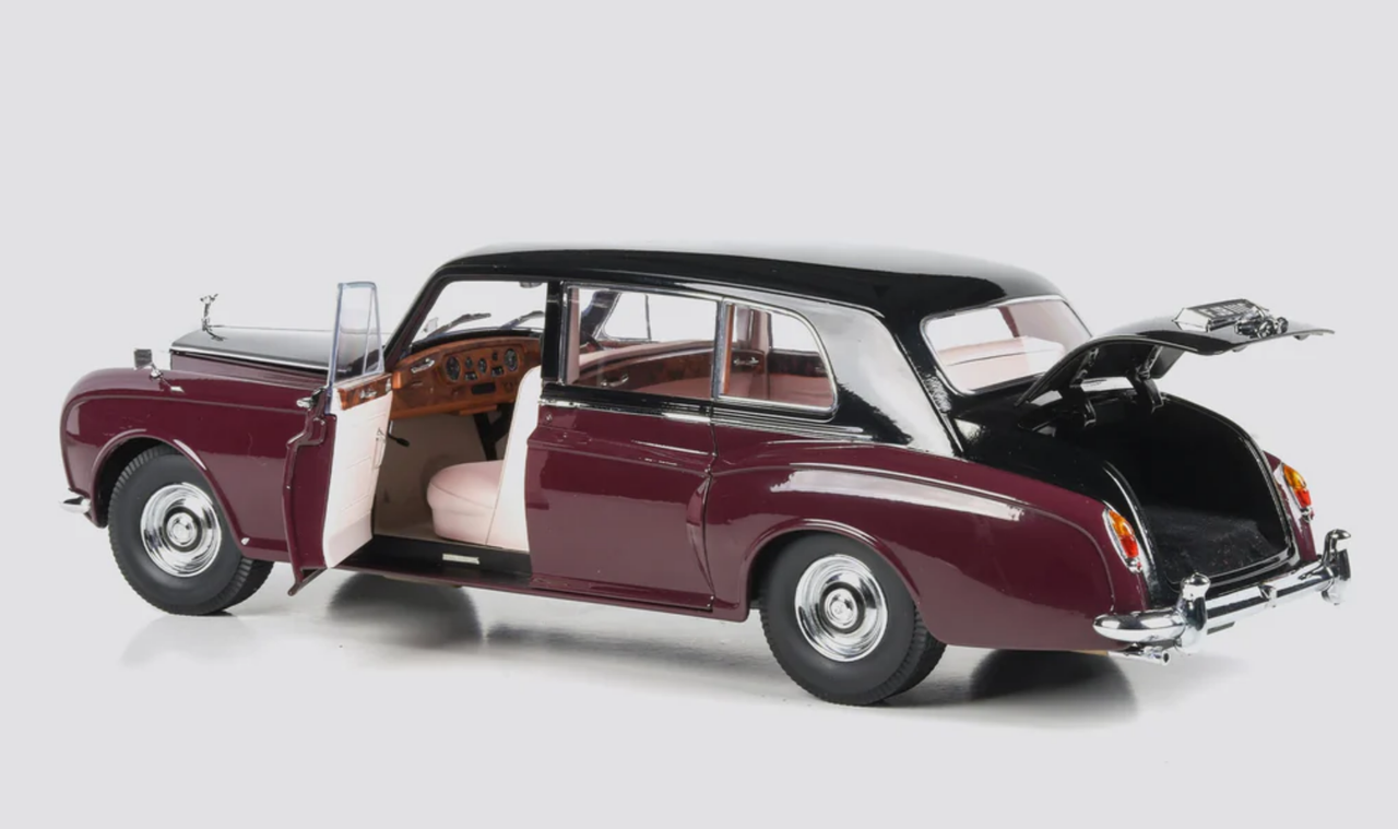 1/18 Paragon 1964 Rolls-Royce Phantom V MPW (Masons Black & Royal Garnet Dark Red) Diecast Car Model