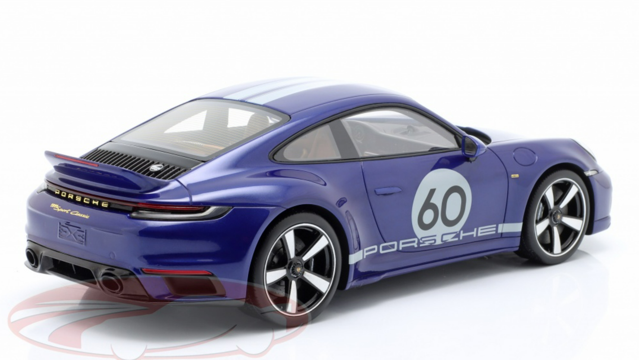 1/18 Dealer Edition 2022 Porsche 911 (992) Sport Classic (Gentian Blue Metallic) Resin Car Model