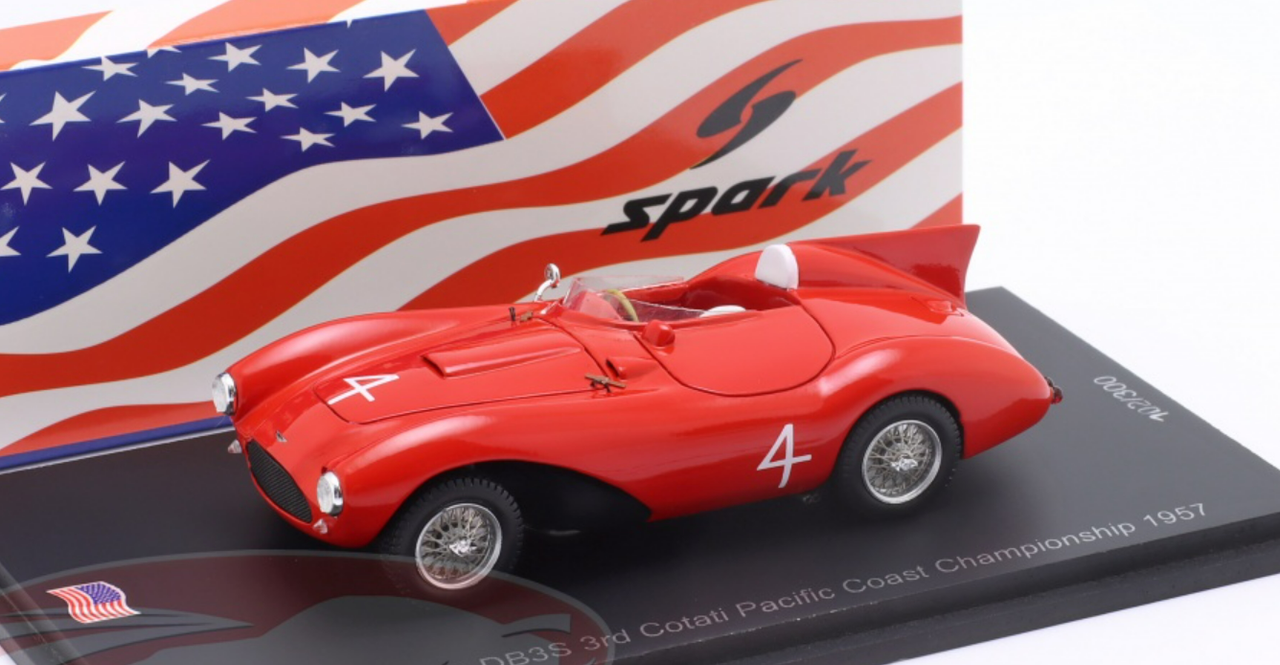 1/43 Spark 1957 Aston Martin DB3S #4 3rd Cotati Pacific Coast Championship Jack Graham Car Model