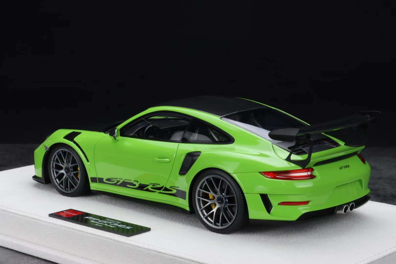 Porsche 911R (991) 911 R 1:18 Model Car - Silver / Green (Limited Edition)