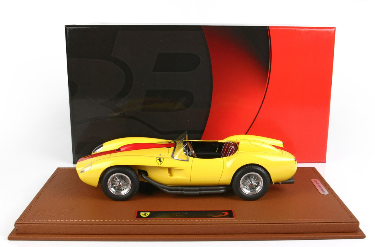 1/18 BBR 1957 Ferrari 250 Testarossa (Yellow with Red Stripe) Resin Car Model Limited 100 Pieces