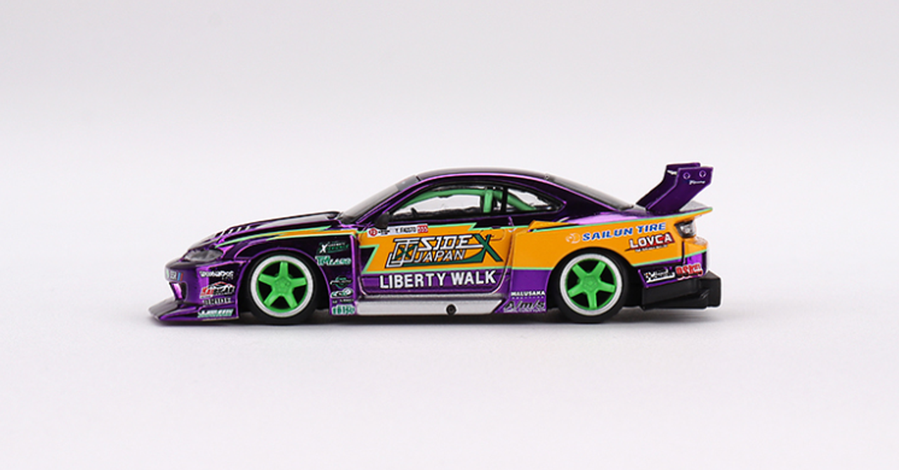 1/64 Mini GT Nissan S15 Silvia LB-Super Silhouette #555 2022 Formula Drift Japan Diecast Car Model