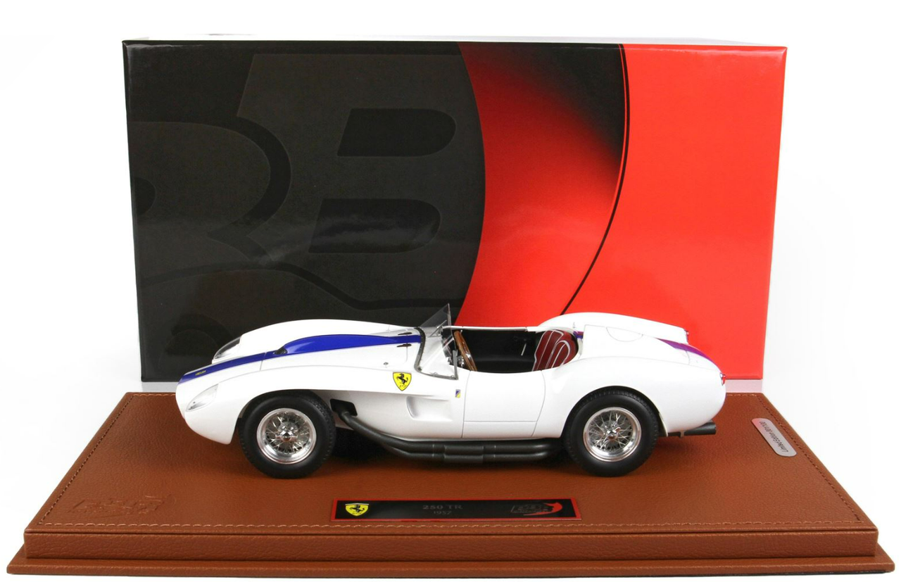 1/18 BBR 1957 Ferrari 250 Testarossa (White with Blue Stripe) Resin Car  Model Limited 100 Pieces