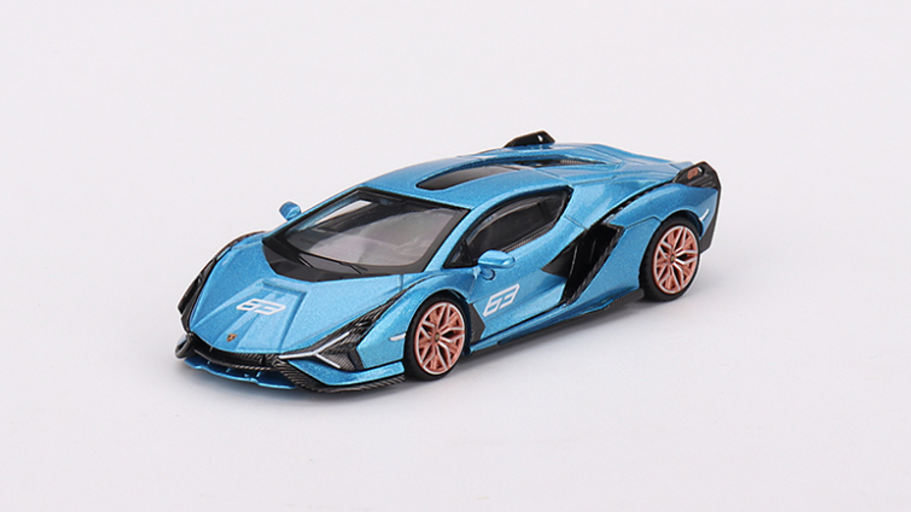 1/64 Mini GT Lamborghini Sián FKP 37 (Ble Aegir Blue) Diecast Car Model