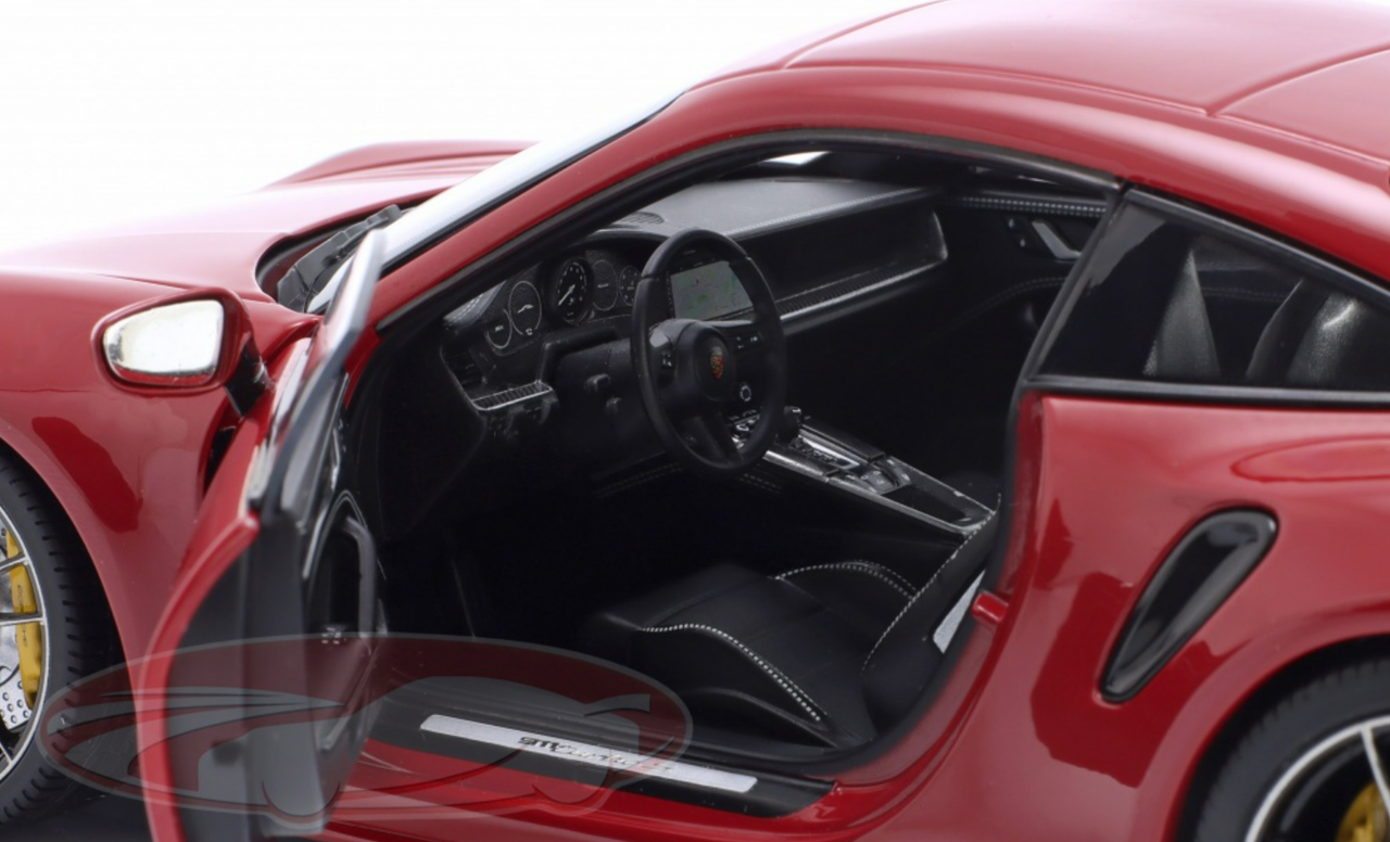 1/18 Minichamps 2021 Porsche 911 (992) Turbo S Coupe Sport Design (Carmine Red) Diecast Car Model