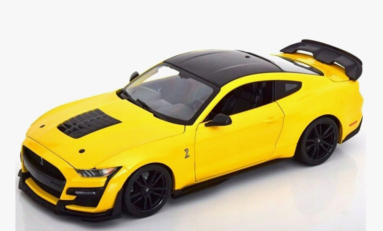 1/18 Maisto 2020 Ford Mustang Shelby GT500 (Yellow) Diecast Car Model