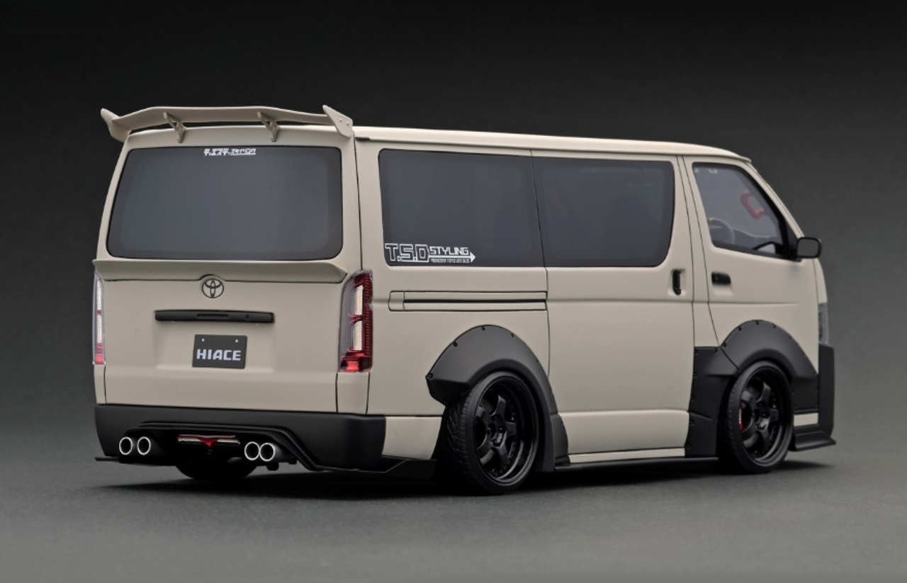 1/18 Ignition Model T·S·D Works Toyoyta Hiace Matte Sand Beige With Roof Rack 