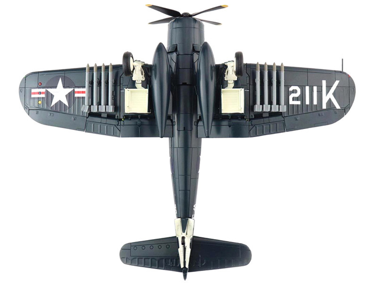 Vought F4U-4 Corsair Fighter Aircraft White 211 "Ensign Jesse L. Brown VF-32 USS Leyte" (4th Dec 1950) "Air Power Series" 1/48 Diecast Model by Hobby Master