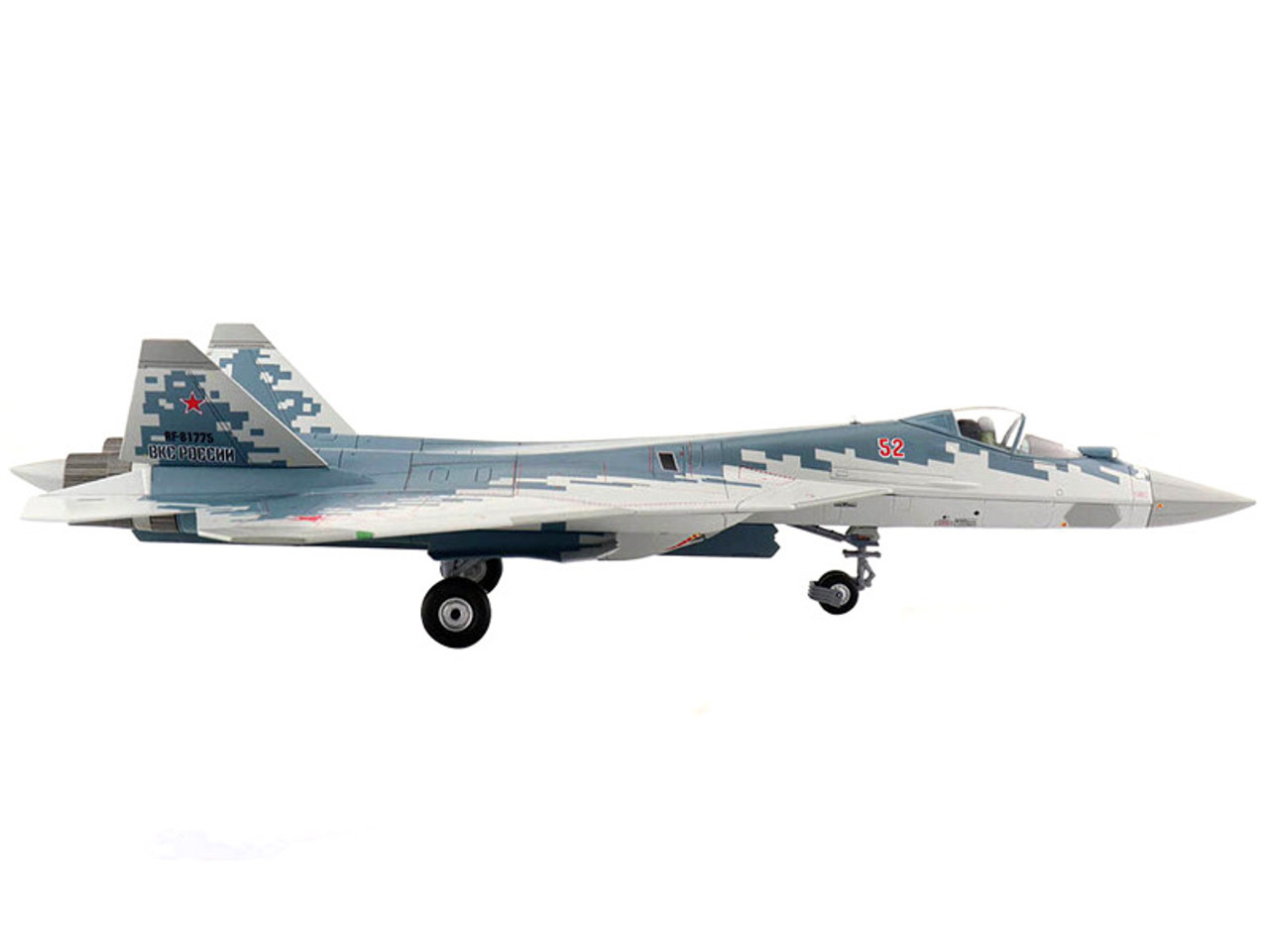 Sukhoi Su-57 Fighter Aircraft "Russian Air Force" (2022) with 4 KH-59MK2 missiles "Air Power Series" 1/72 Diecast Model by Hobby Master