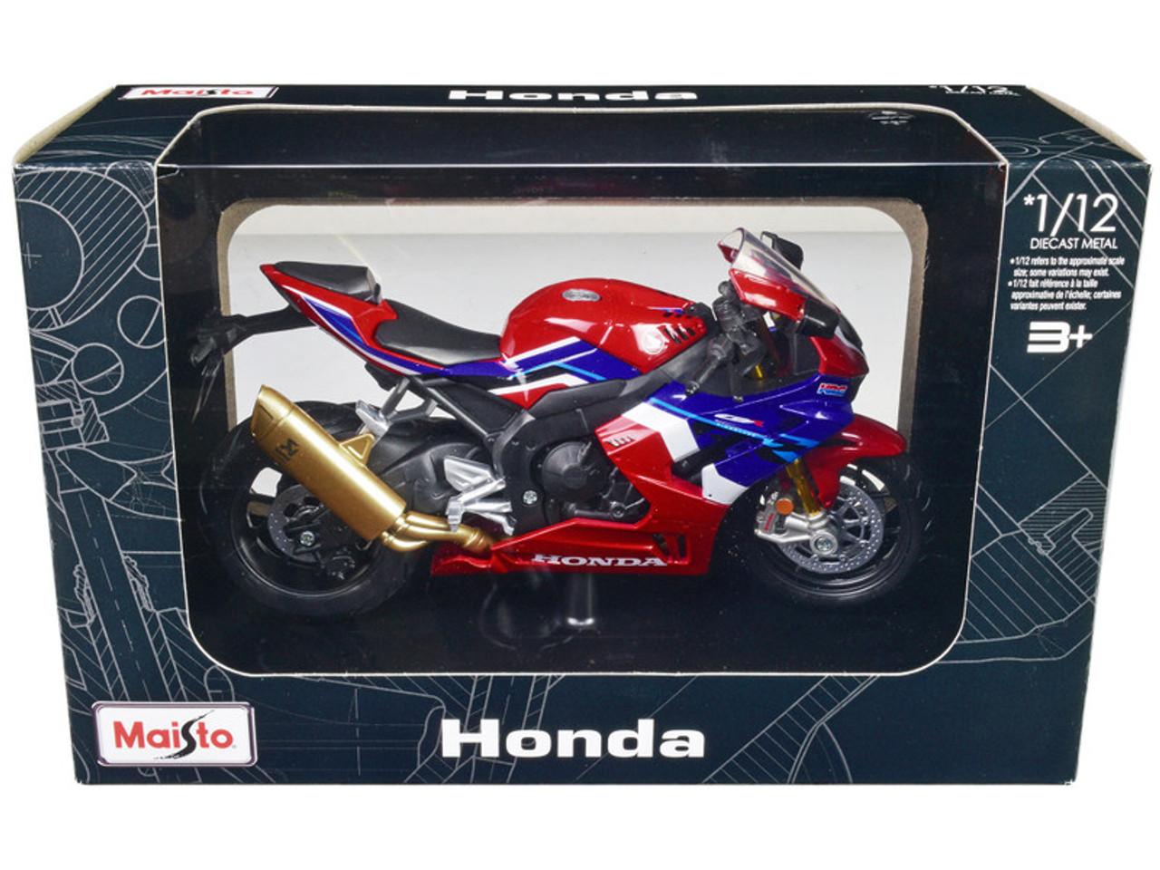 Honda CBR1000RR-R Fireblade SP Red with White and Blue Graphics with Stand  1/12 Diecast Motorcycle Model by Maisto