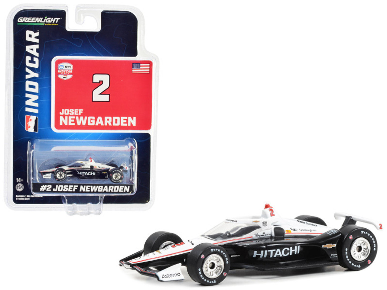 Dallara IndyCar #2 Josef Newgarden "Hitachi" Team Penske "NTT IndyCar Series" (2023) 1/64 Diecast Model Car by Greenlight