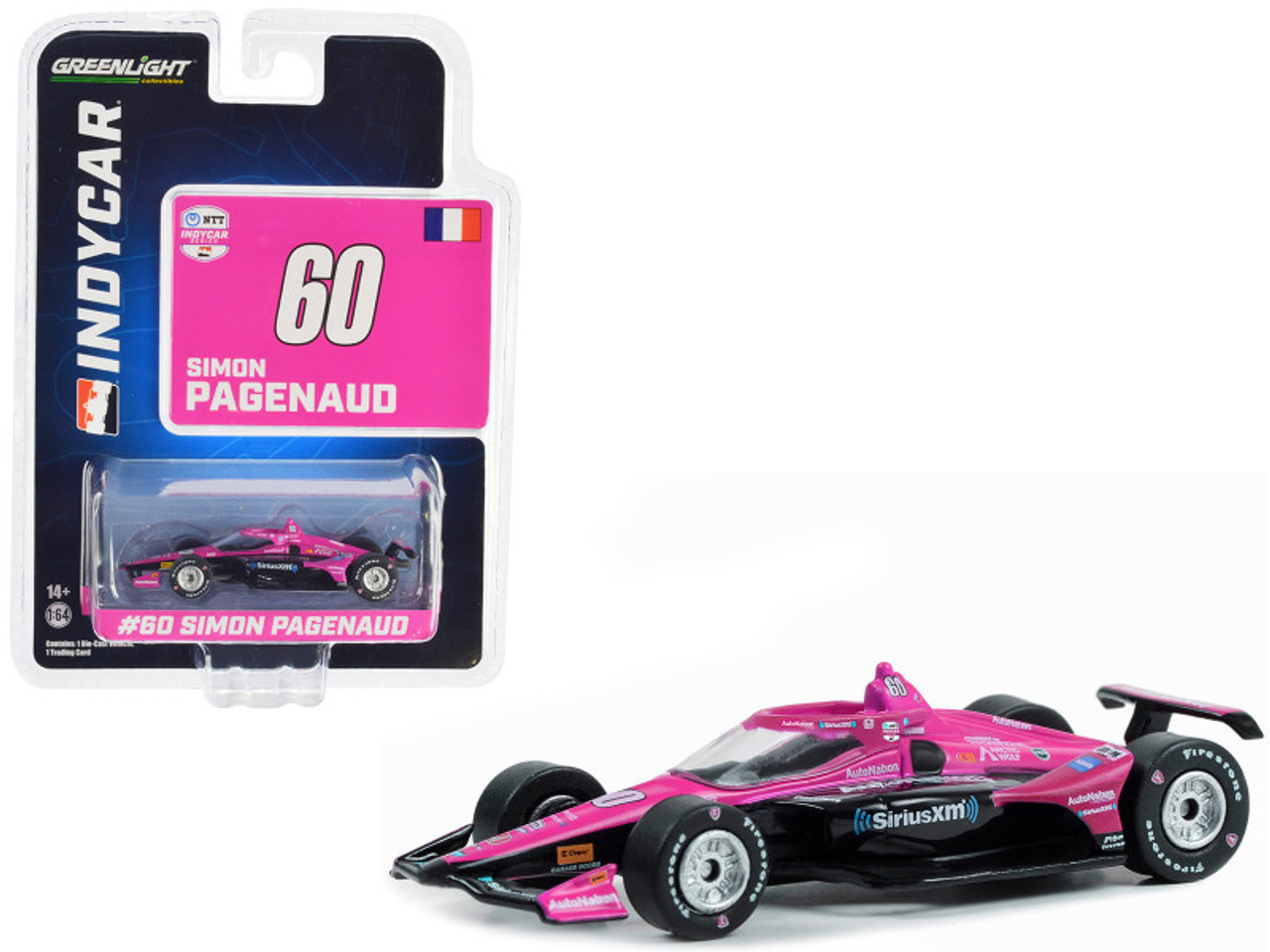 Dallara IndyCar #60 Simon Pagenaud "SiriusXM - AutoNation" Meyer Shank Racing "NTT IndyCar Series" (2023) 1/64 Diecast Model Car by Greenlight