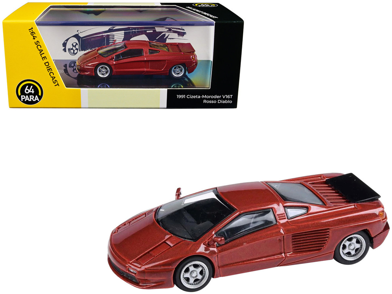 1/64 Paragon 1991 Cizeta V16T Rosso Diablo Red Metallic Diecast Car Model