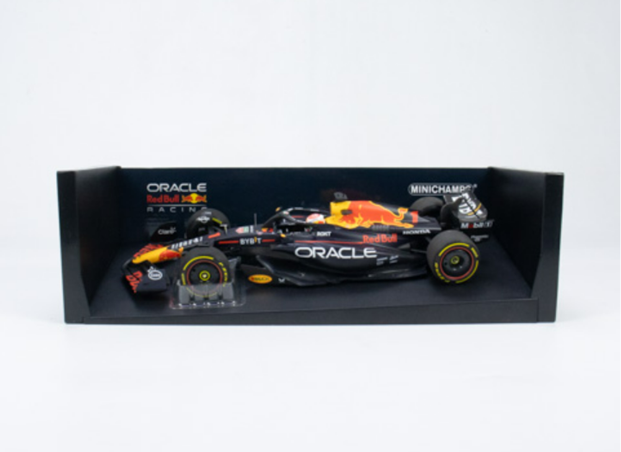 1/18 Minichamps 2023 Formula 1 Oracle Red Rull Racing RB19 Max Verstappen Winner Monaco GP Car Model